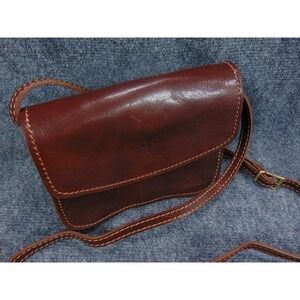 Florence Crossbody Bag Mens Brown Leather Made in Italy Small Messenger Pouch